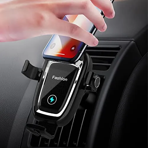 15W Fast Charging Wireless Auto-Clamping Car Charger - Fast Automatic Clamping Charging Mount Dock Wireless Car Charger - Smart Sensor Vent Mount Mobile Phone Bracket Stand