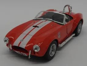 1965 Shelby Cobra 427 S/C - Red - Kinsmart Pull Back & Go Diecast Metal Model Car