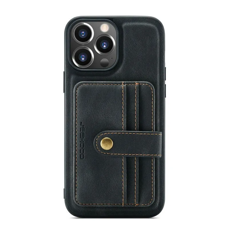 2 in 1 Detachable Magnetic Wallet Leather Phone Case WIth Card Slot Holder For iPhone