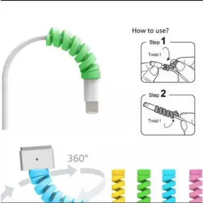 2 Packs Of Multipurpose USB Cable Protector (Multi Color)