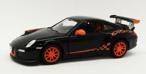 2010 Porsche 911 GT3 RS Black - Kinsmart Pull Back & Go Metal Model Car