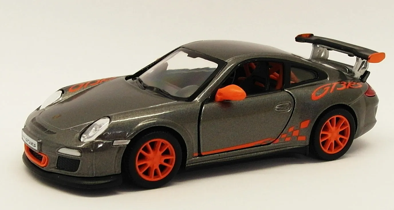 2010 Porsche 911 GT3 RS Silver - Kinsmart Pull Back & Go Metal Model Car