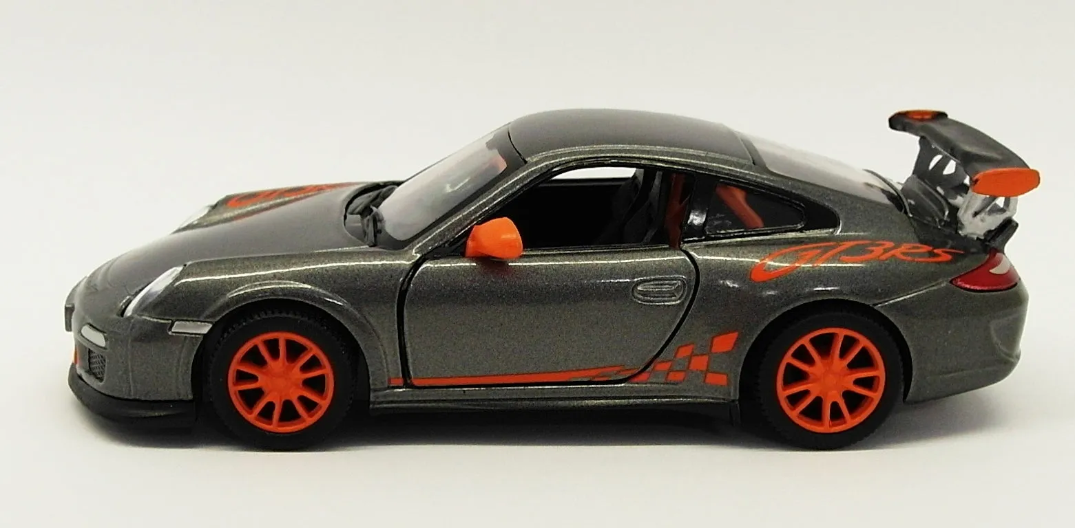 2010 Porsche 911 GT3 RS Silver - Kinsmart Pull Back & Go Metal Model Car