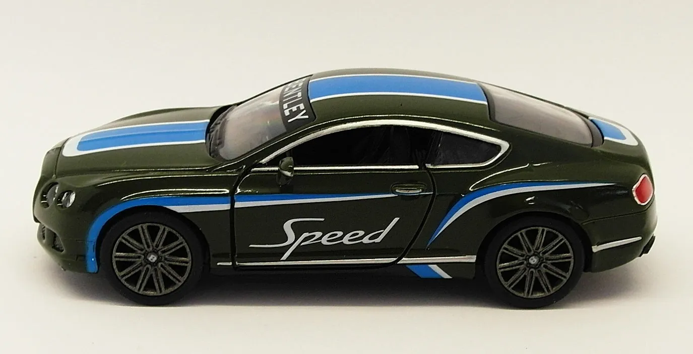 2012 Bentley Cont GT Speed - Green - Kinsmart Pull Back & Go Metal Model Car