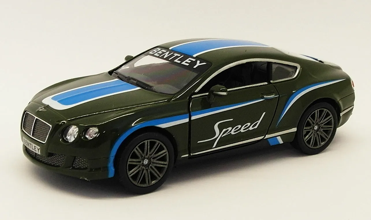 2012 Bentley Cont GT Speed - Green - Kinsmart Pull Back & Go Metal Model Car