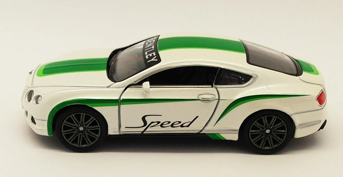 2012 Bentley Cont GT Speed - White - Kinsmart Pull Back & Go Metal Model Car