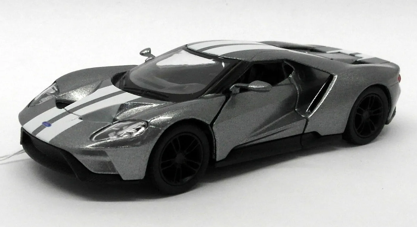 2017 Ford GT - Silver - Kinsmart Pull Back & Go Metal Model Car