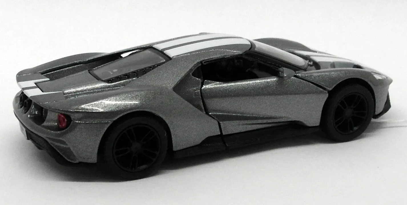 2017 Ford GT - Silver - Kinsmart Pull Back & Go Metal Model Car