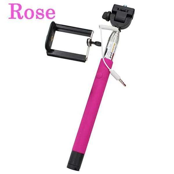 22-100cm Portable Extendable Handheld Monopod Audio Cable Wired Palo Selfie Stick Self-Pole Artifact For Iphone Samsung Android