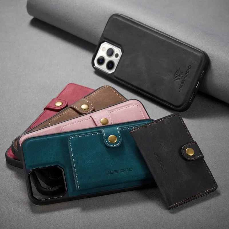 2in1 Magnetic Removable Wallet PU Leather Phone Cases For iPhone