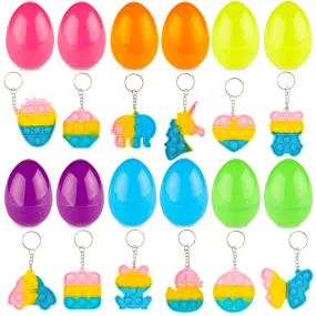 35 Plastic Easter Eggs, 12pcs - Pop It/Fidget Toys Stuffers  Gifts For Girls