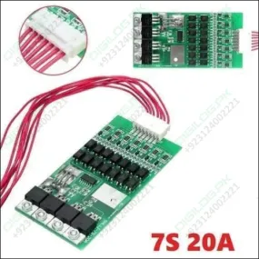 7s 24v 20a 18650 Lithium Lion Battery Charger Module Protection Board Bms Pcb With Wire