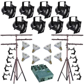 8 Short PAR CAN 38 120w PAR38 FL Dimmer O-Clamp Stand 4575