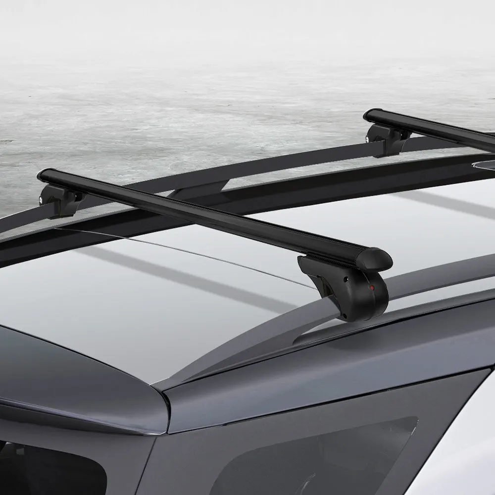 Adjustable Aluminium Car Roof Rack 108cm, Anti-Theft, Black