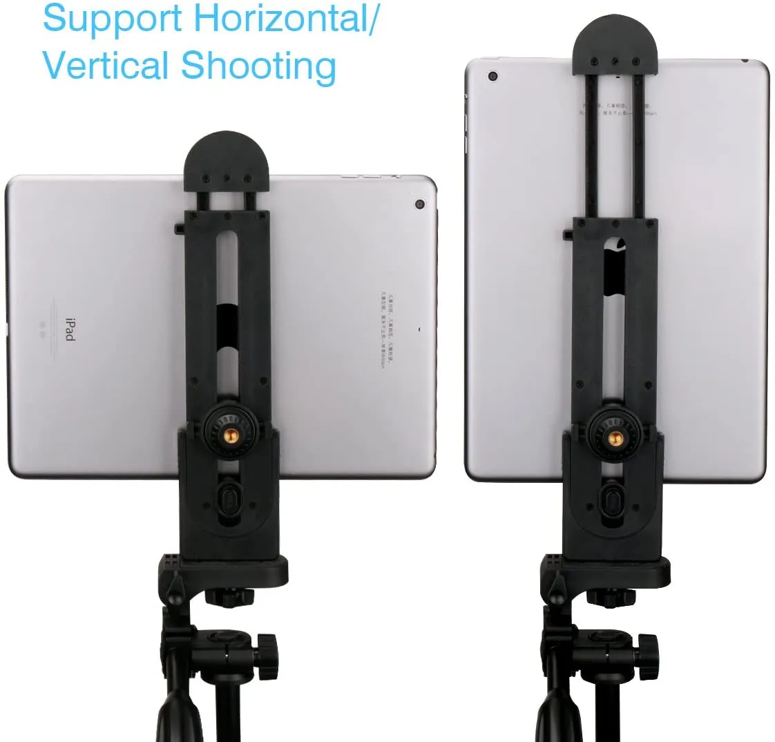 Adjustable Tablet Holder for Tripod - iPad Pro, Air, Mini Compatible