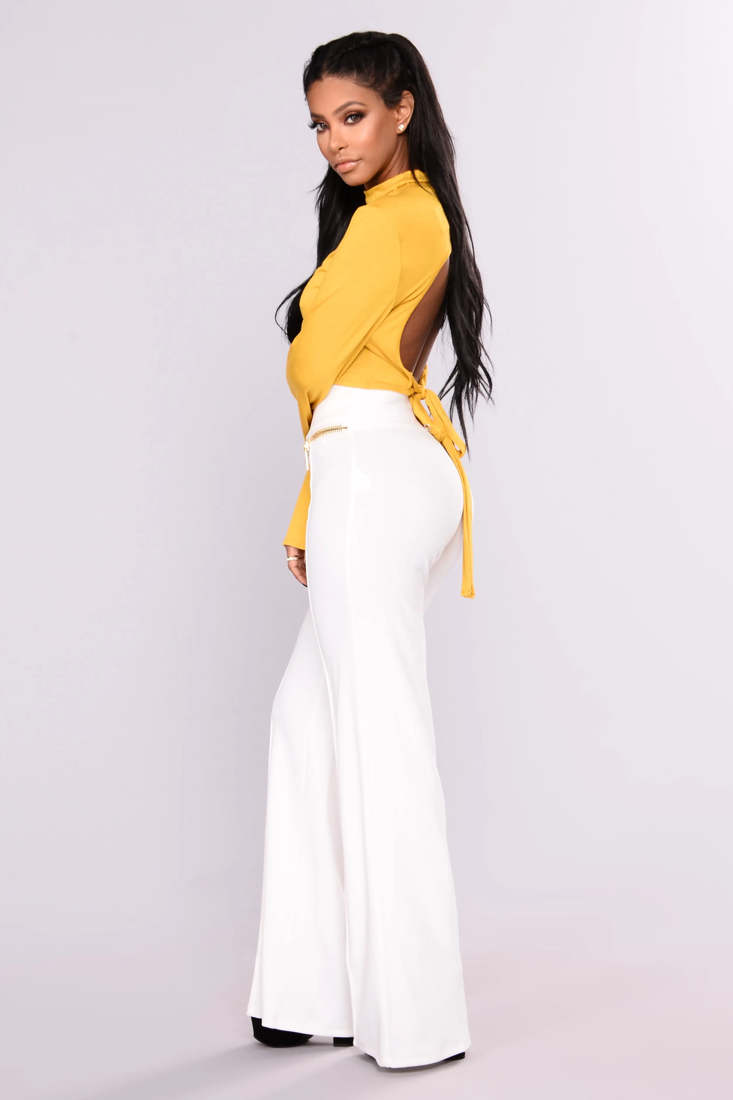 Alexandra Open Back Top - Mustard