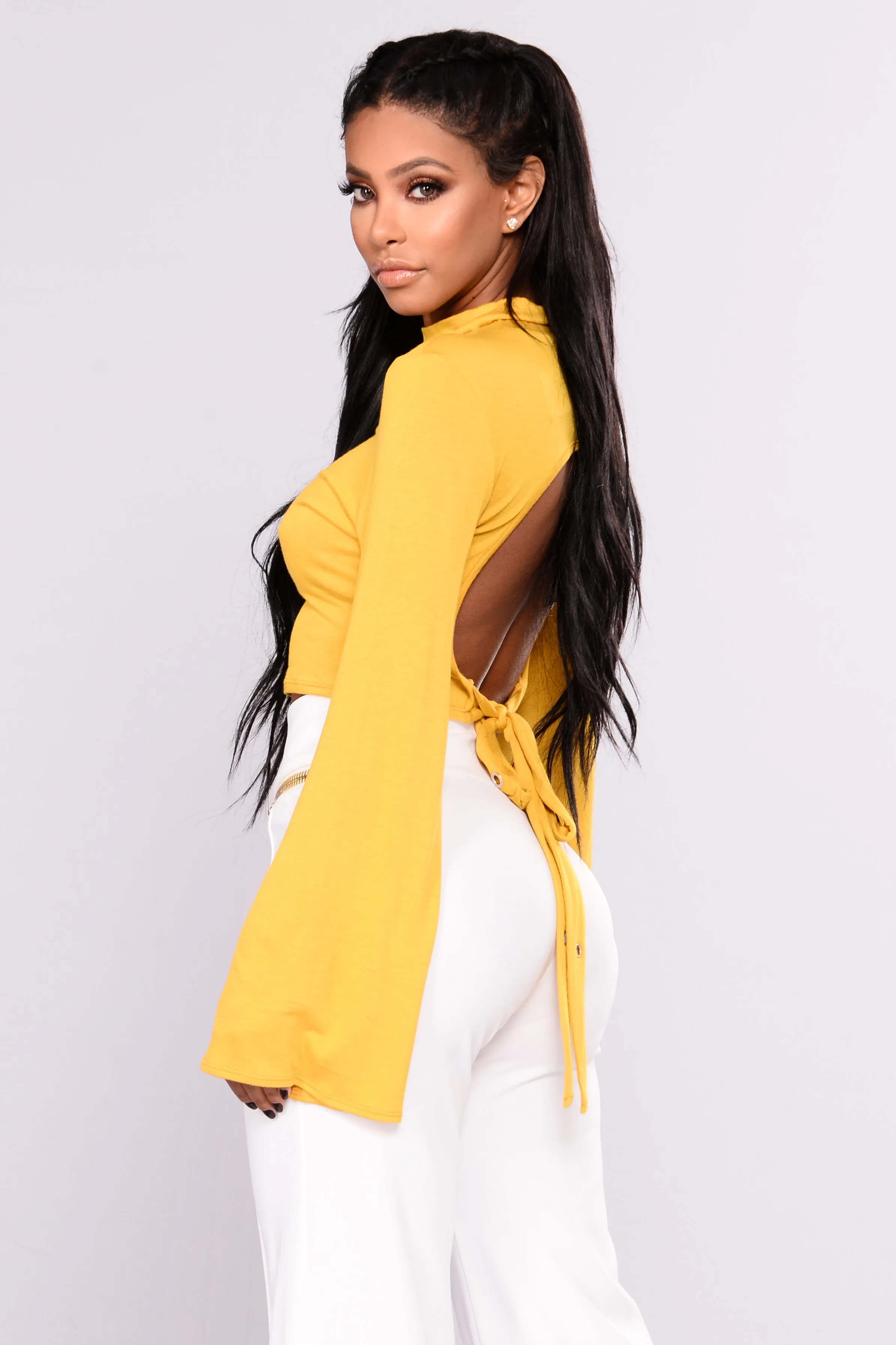 Alexandra Open Back Top - Mustard