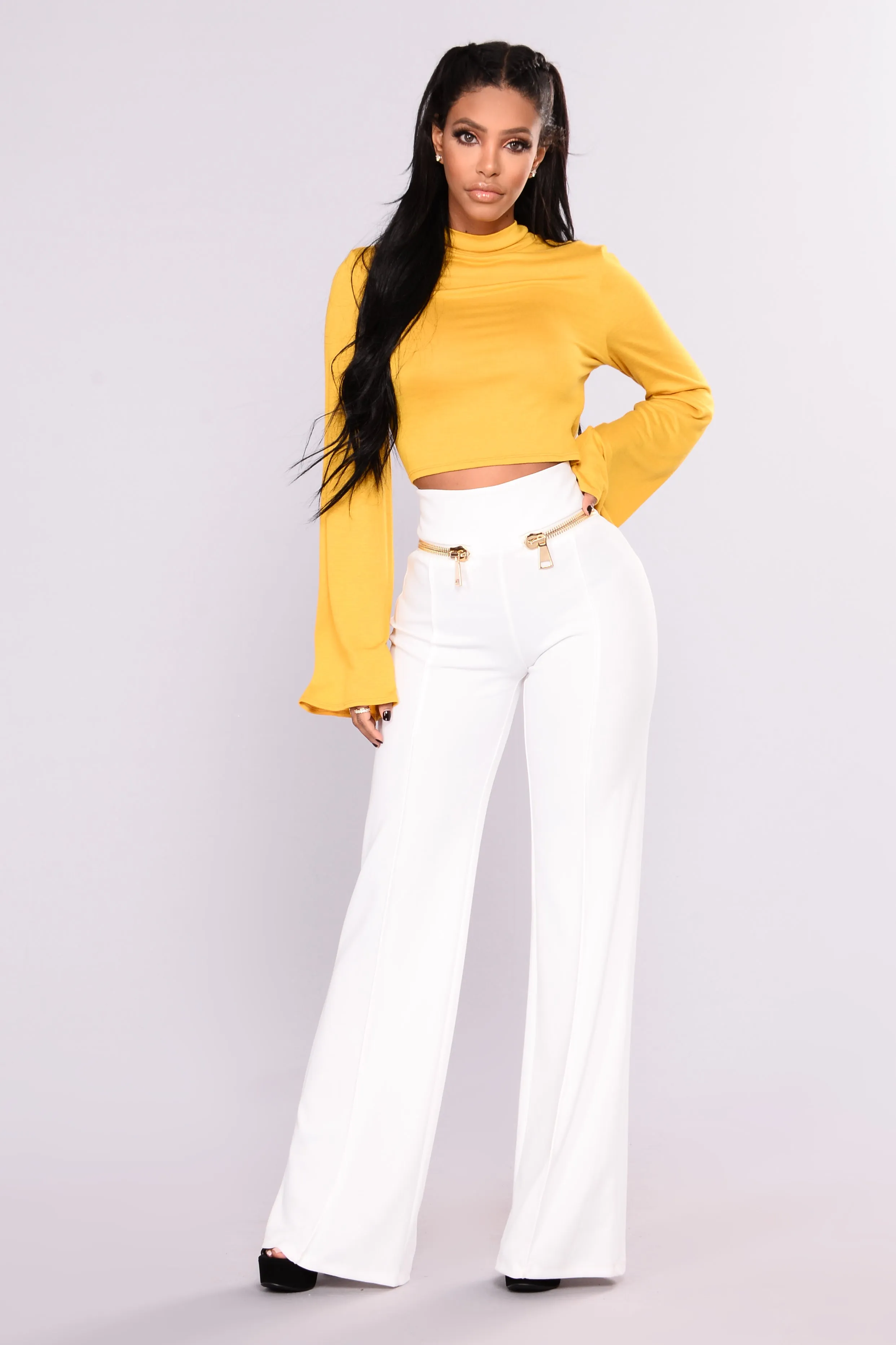 Alexandra Open Back Top - Mustard