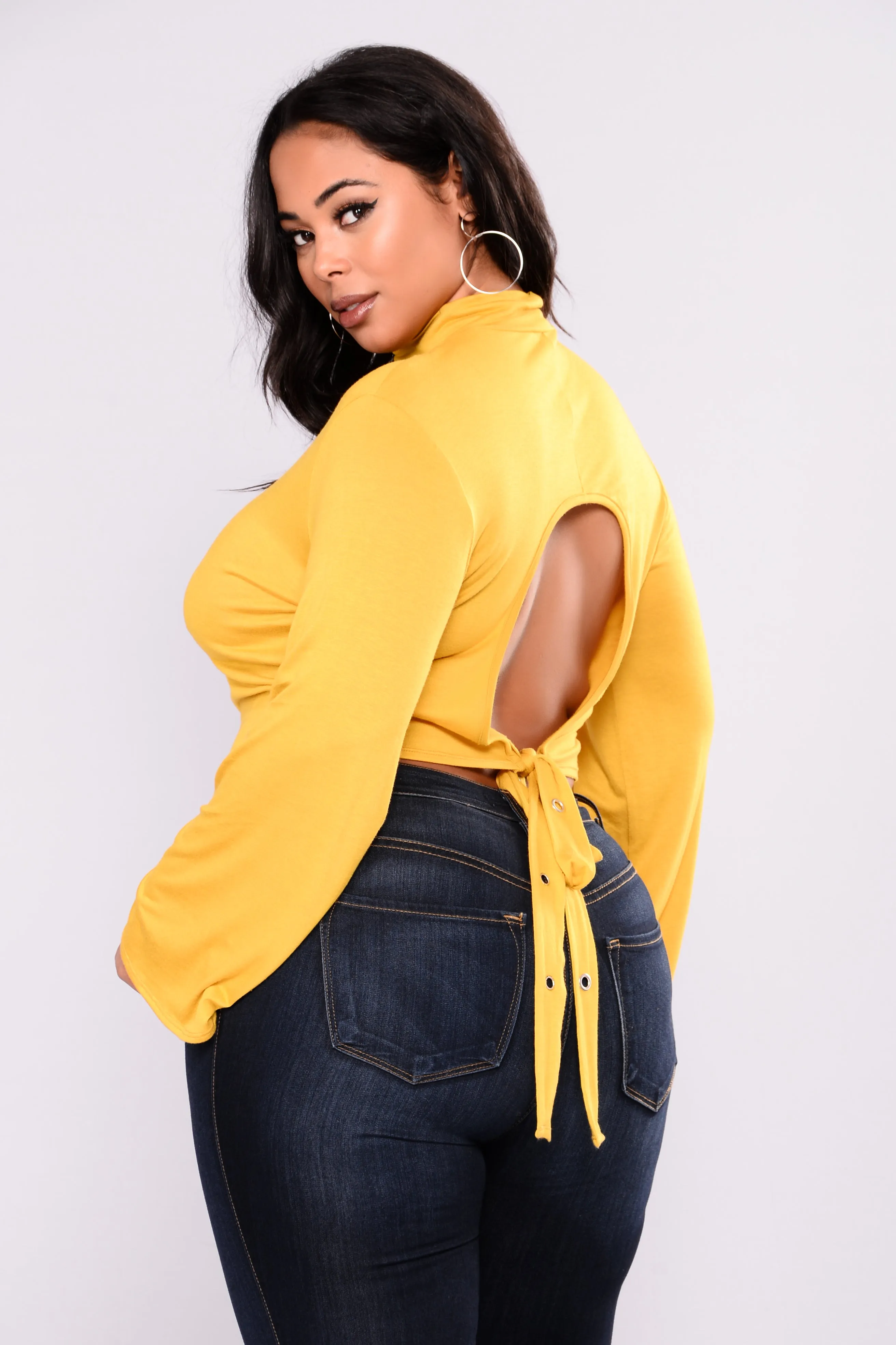 Alexandra Open Back Top - Mustard