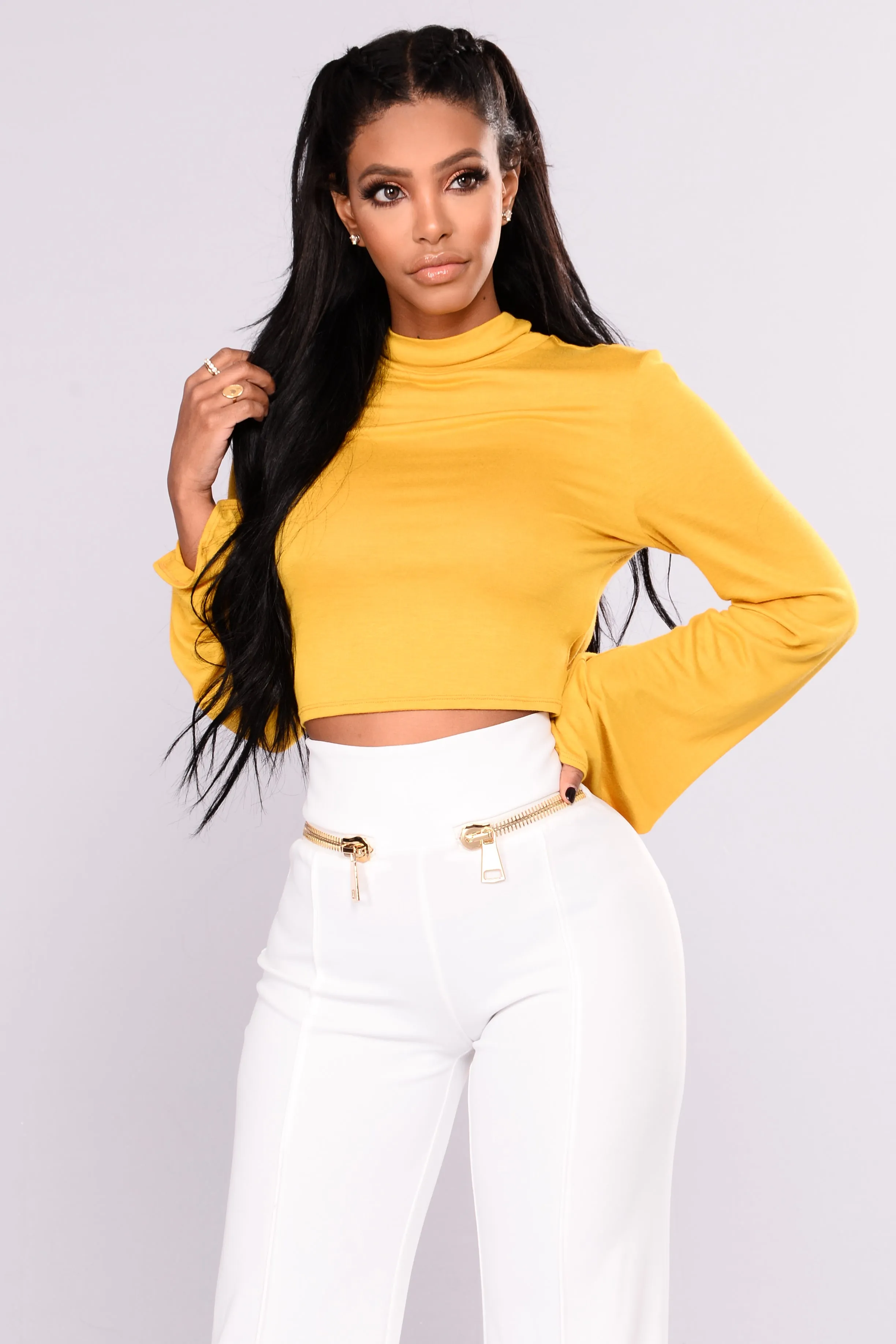 Alexandra Open Back Top - Mustard