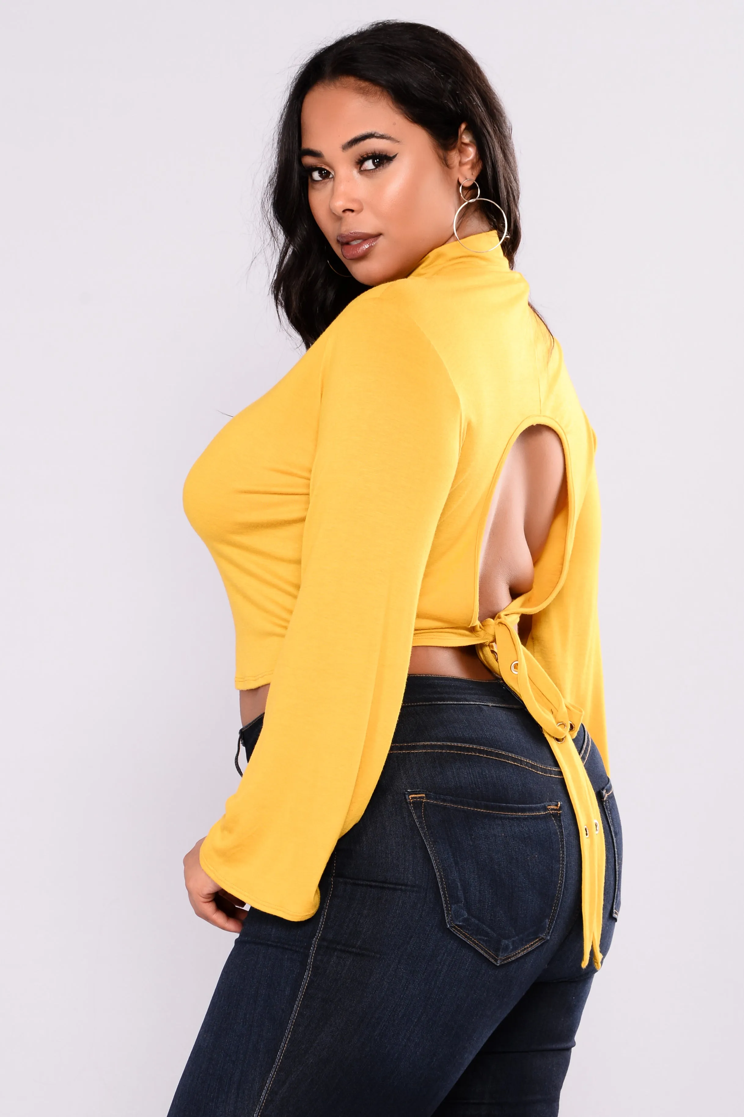 Alexandra Open Back Top - Mustard