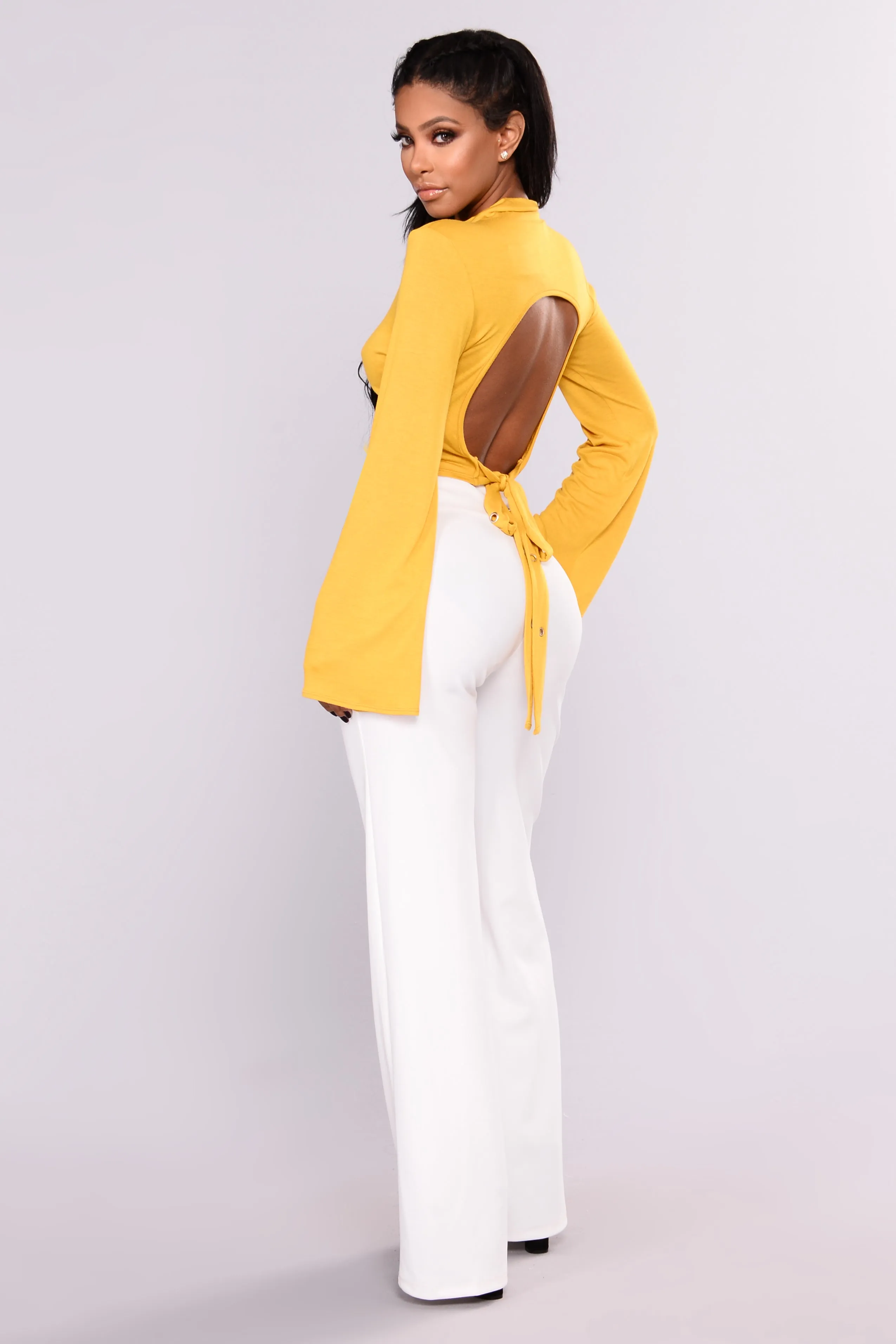 Alexandra Open Back Top - Mustard