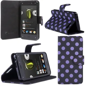 Amazon Fire Leather Book Case-Purple/Black