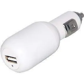 Amzer USB Car Charger - White