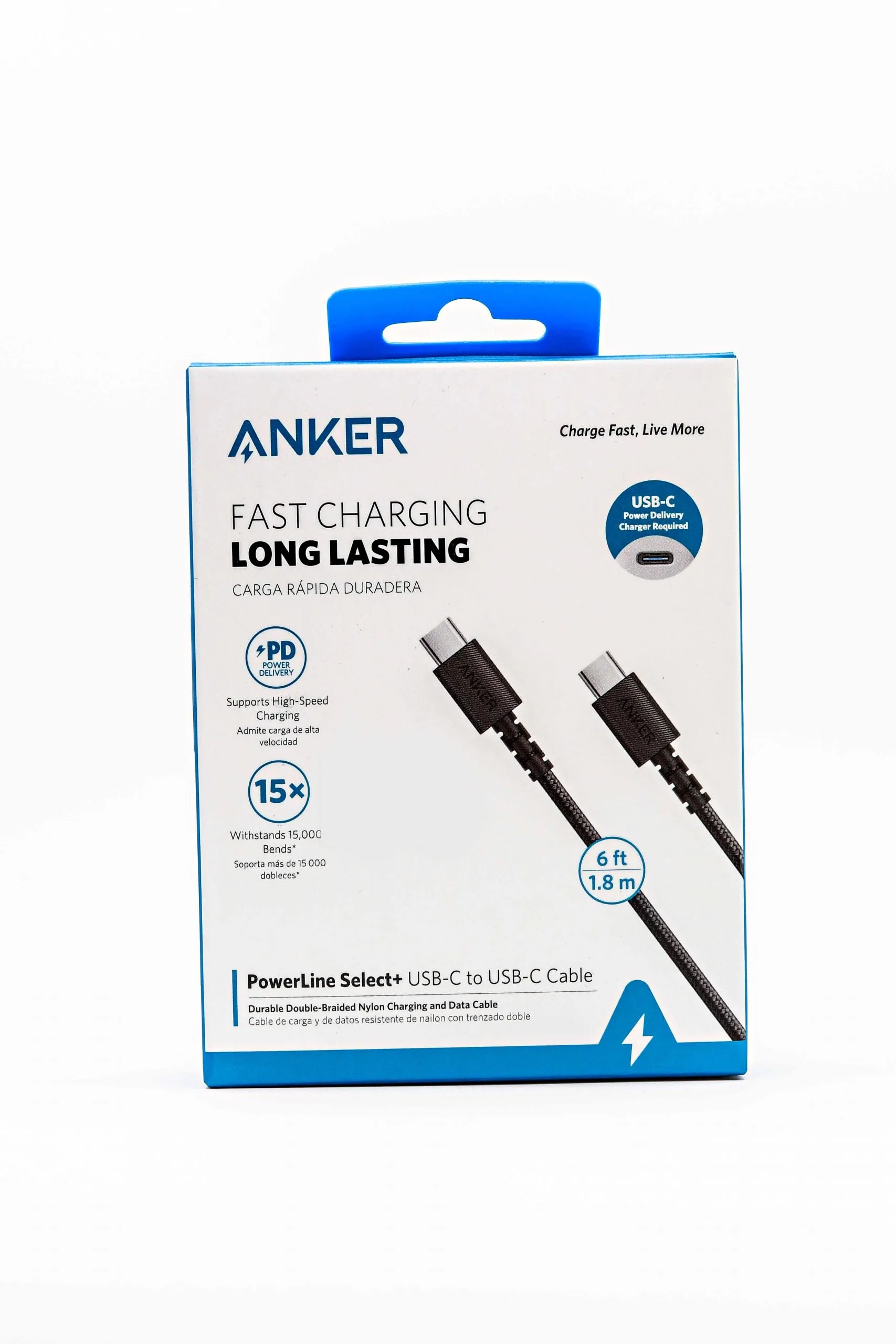 Anker PowerLine Select  USB C to USB C 6ft A8033H11- Black