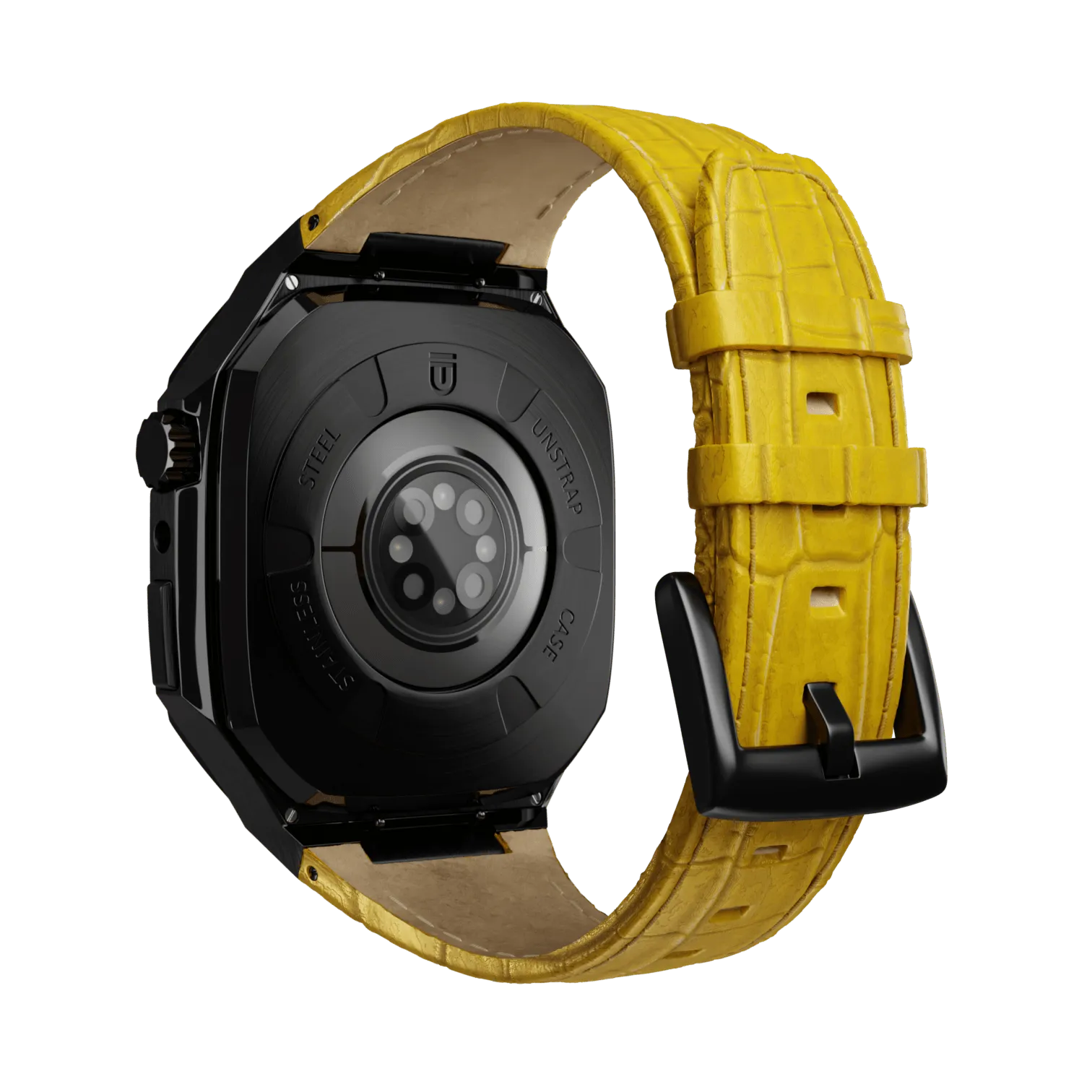 Apple Watch Case Black Yellow ML - Leather