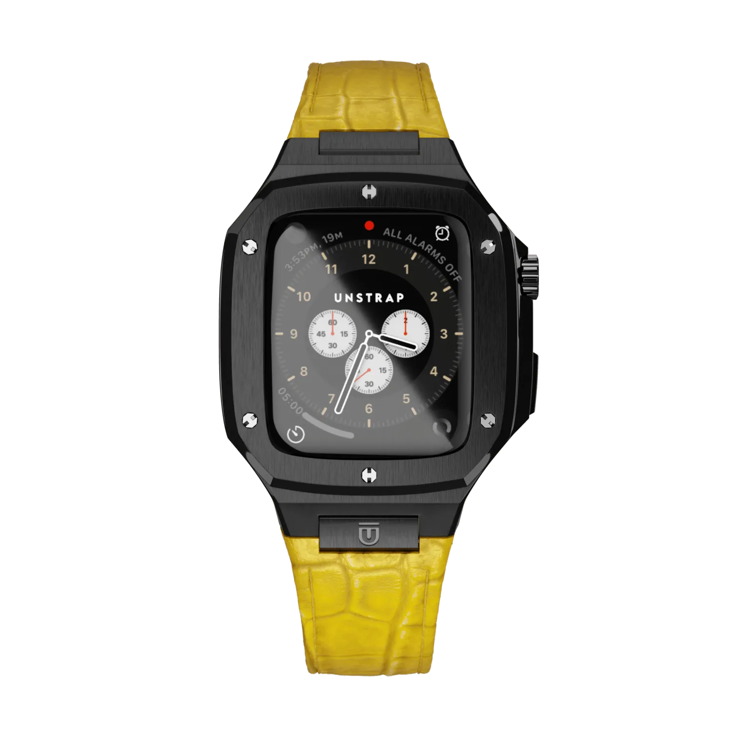 Apple Watch Case Black Yellow ML - Leather