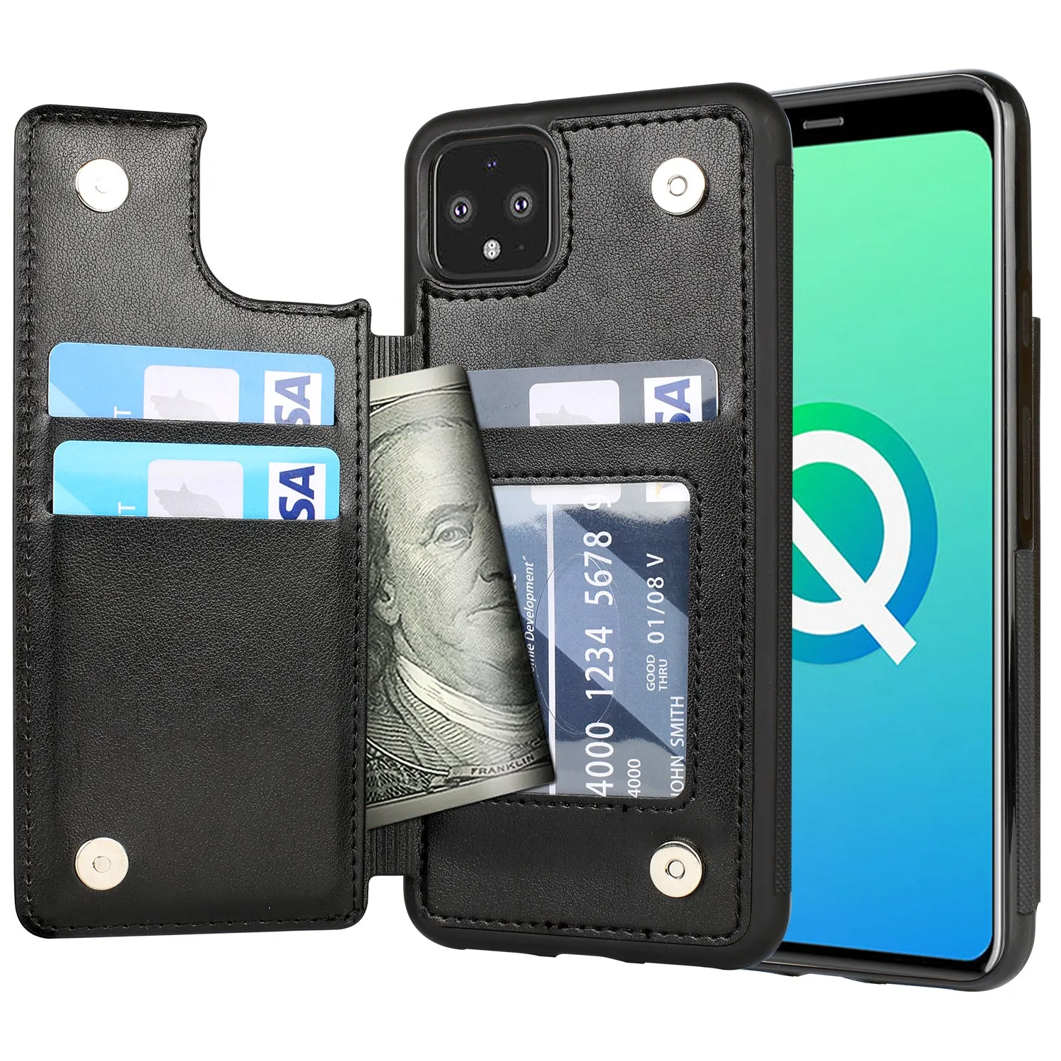 Arae Case for Google Pixel 4XL - Wallet Case with PU Leather Credit Card Holder Pockets Back Flip Cover for Google Pixel 4 XL