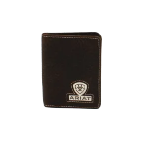 Ariat Men's Bifold Concho Logo Brown Rowdy Wallet