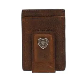 Ariat® Men's Western Leather Rowdy Brown Money Clip Wallet A35123282