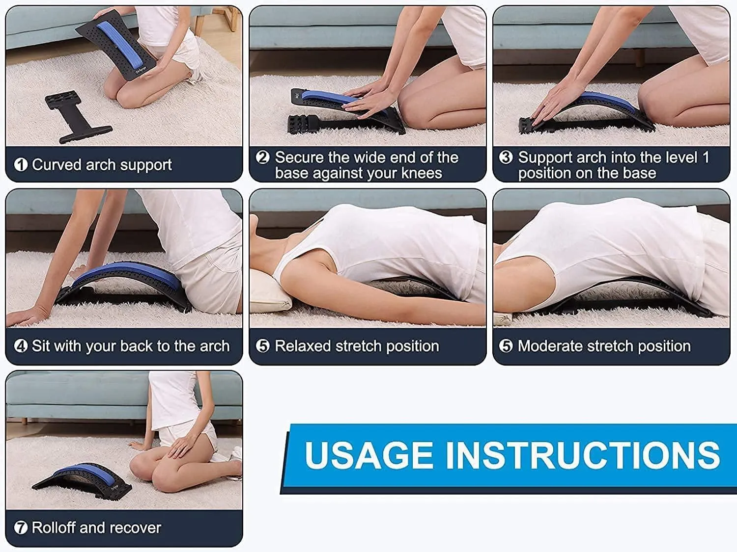 Back Stretcher for Spinal Pain Relief | Back Pain Relief Product | Lumber Support | Spinal Curve Back Relaxion Device | Chiro Board | Spinal Curve Back Relaxation Device