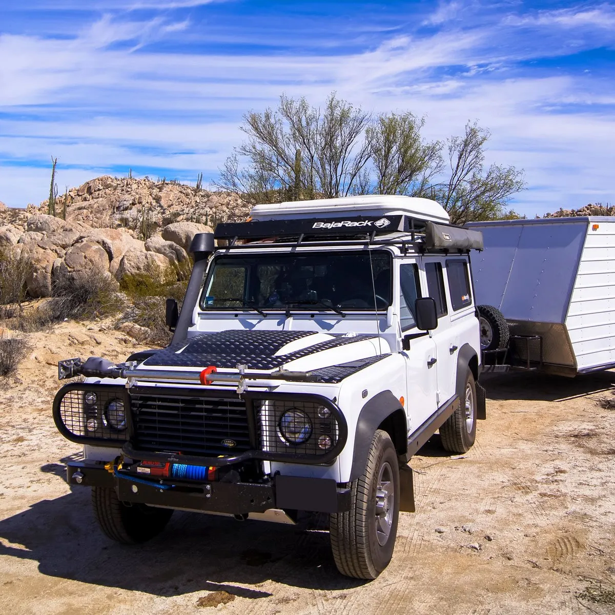 BajaRack Utility Flat Rack W/ Spy Light System For Land Rover Defender 110