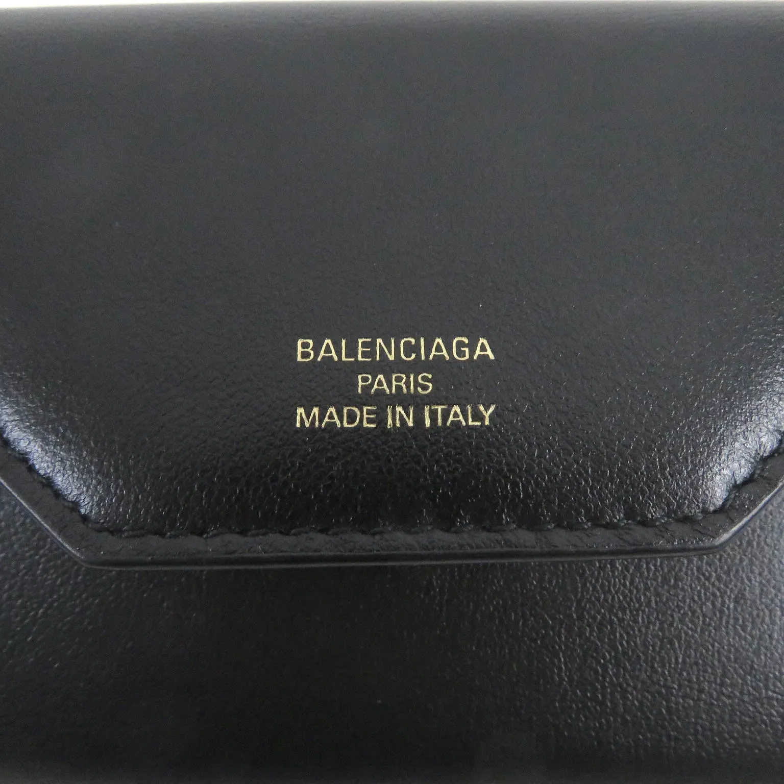 Balenciaga Logo Card Case Leather Key Holder