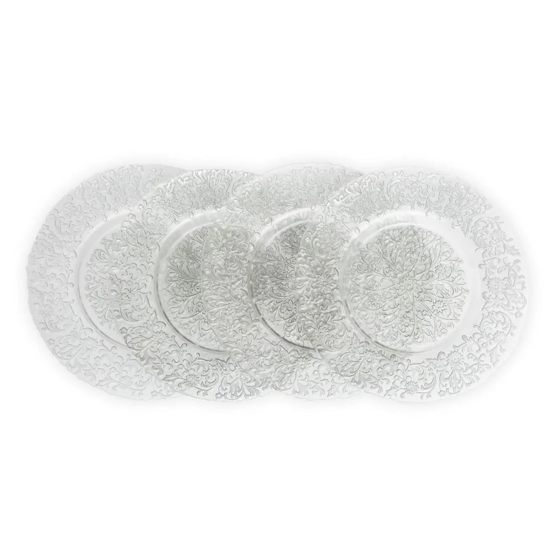 Baroque Glass Charger Plate 4/Pack (2 Colors)