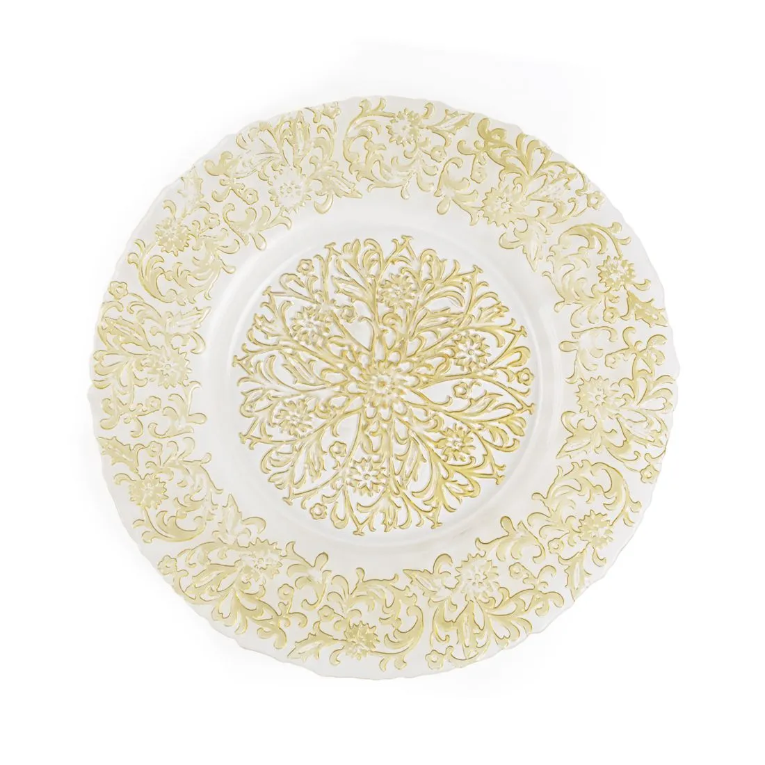 Baroque Glass Charger Plate 4/Pack (2 Colors)