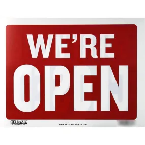 Bazic Open Sign with Closed Sign On Back 12in x 16in