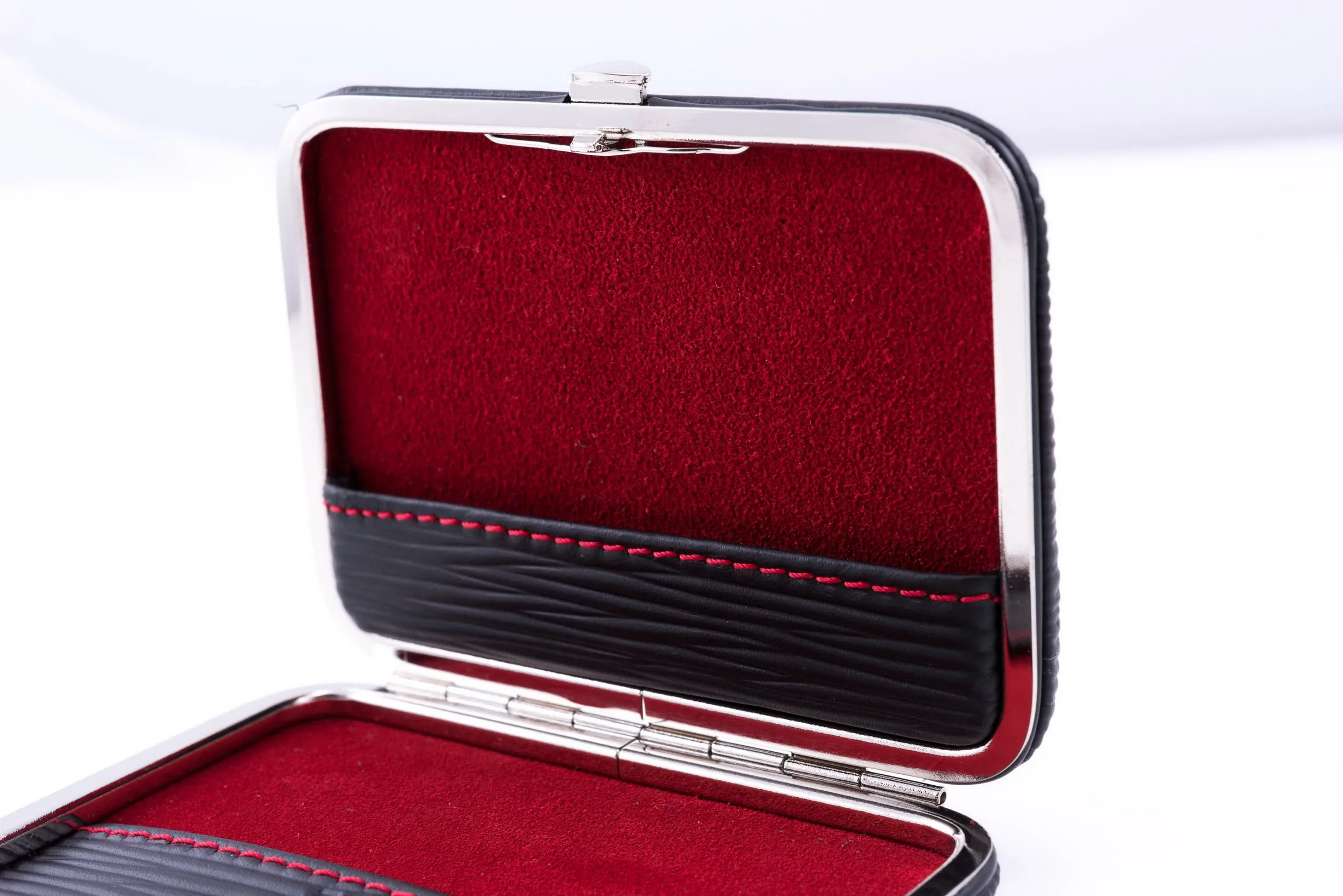 Black & Red Leather Business Card Case