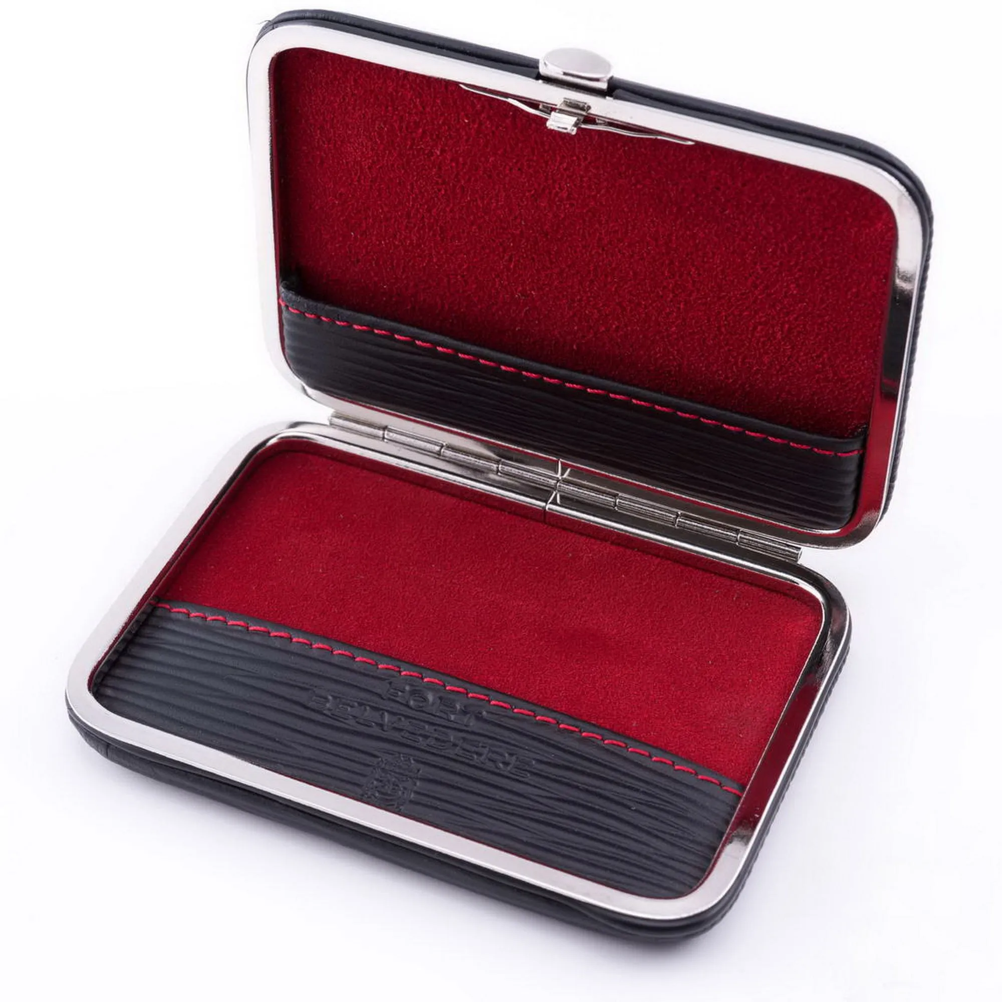 Black & Red Leather Business Card Case