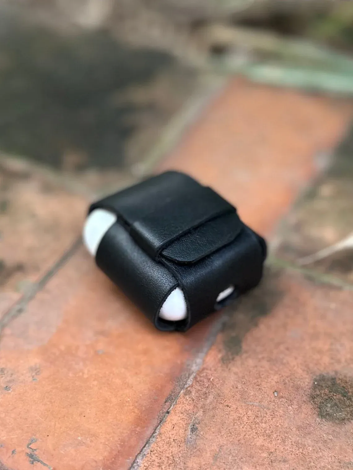 Black Leather AirPods Case