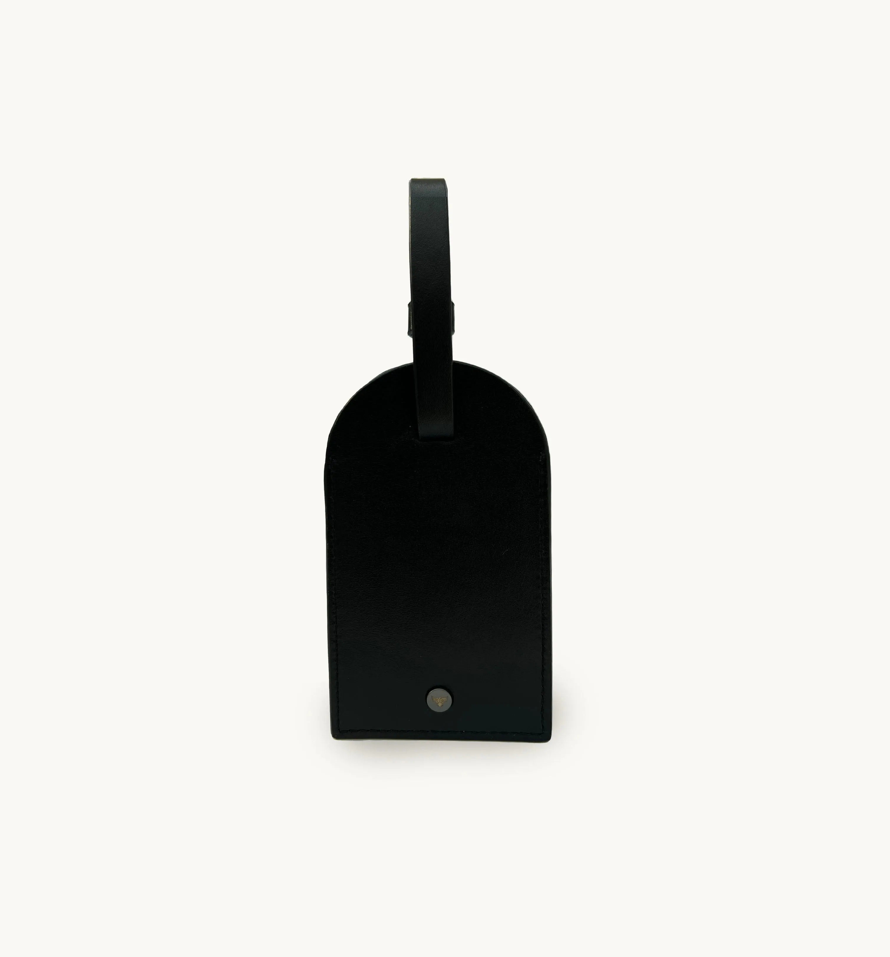 Black Leather Luggage Tag and Orange AirTag Gift Set