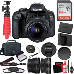 Canon EOS Rebel T7 DSLR Camera with 18-55mm DC III Lens and 64GB Memory Card, Carrying Case, Filters, and More Accessories