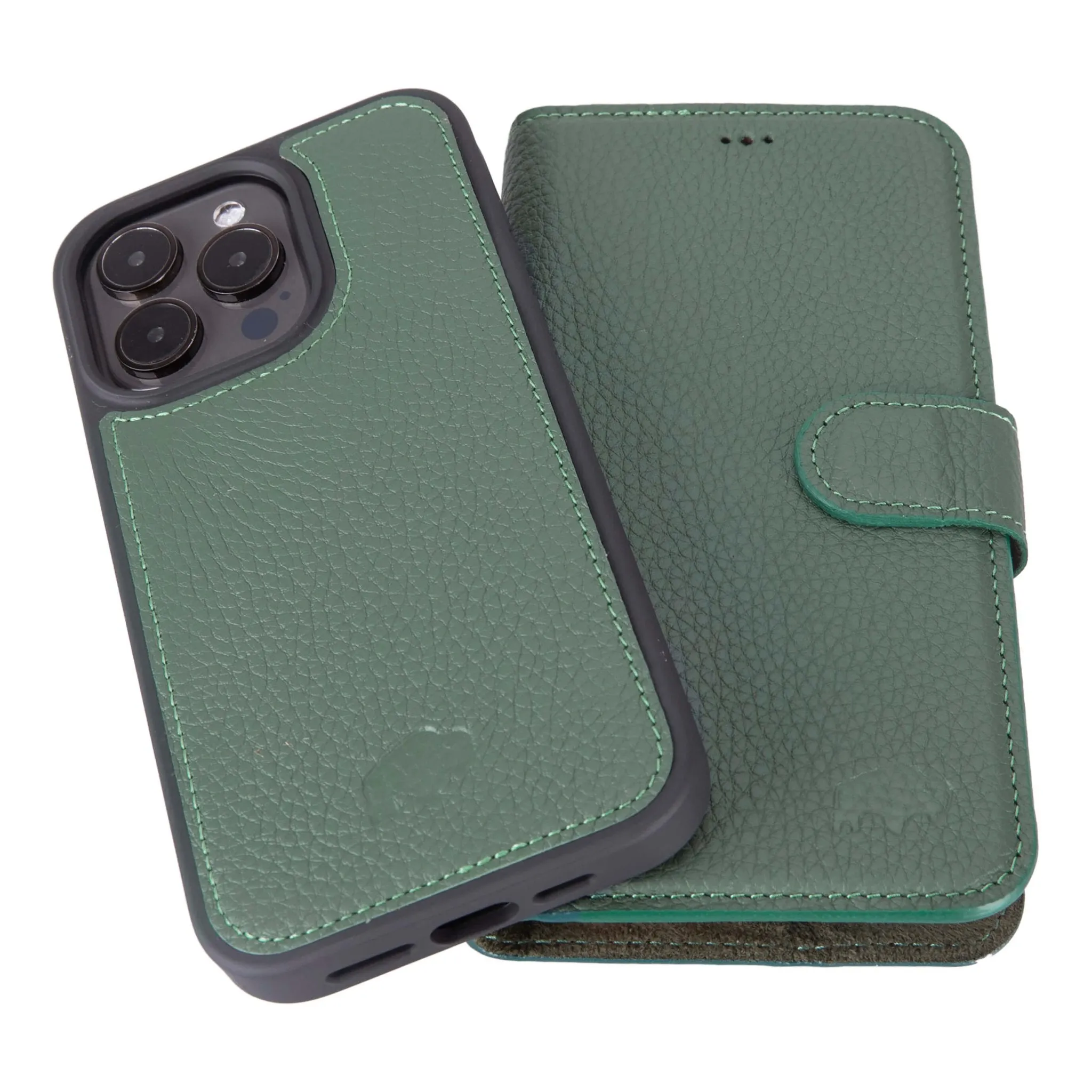 Carter iPhone 15 Pro Max Wallet Case, Pebble Green