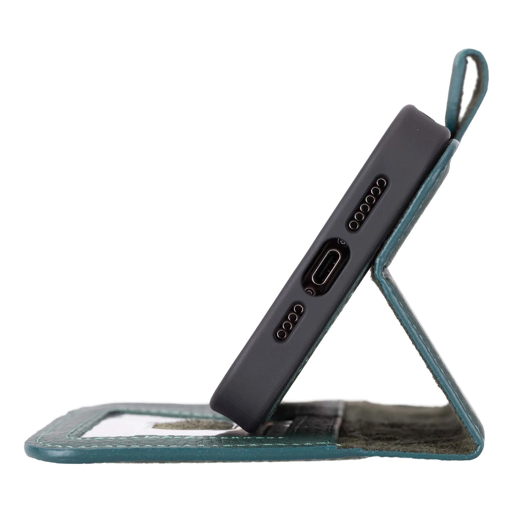 Carter iPhone 15 Pro Max Wallet Case, Pebble Green