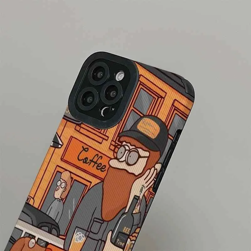 Cartoon Art Illustration Leather Phone Cases for iPhone 14, 13, 12, 11 Pro Max, Mini, XS, XR, X, 6S, 8, 7 Plus