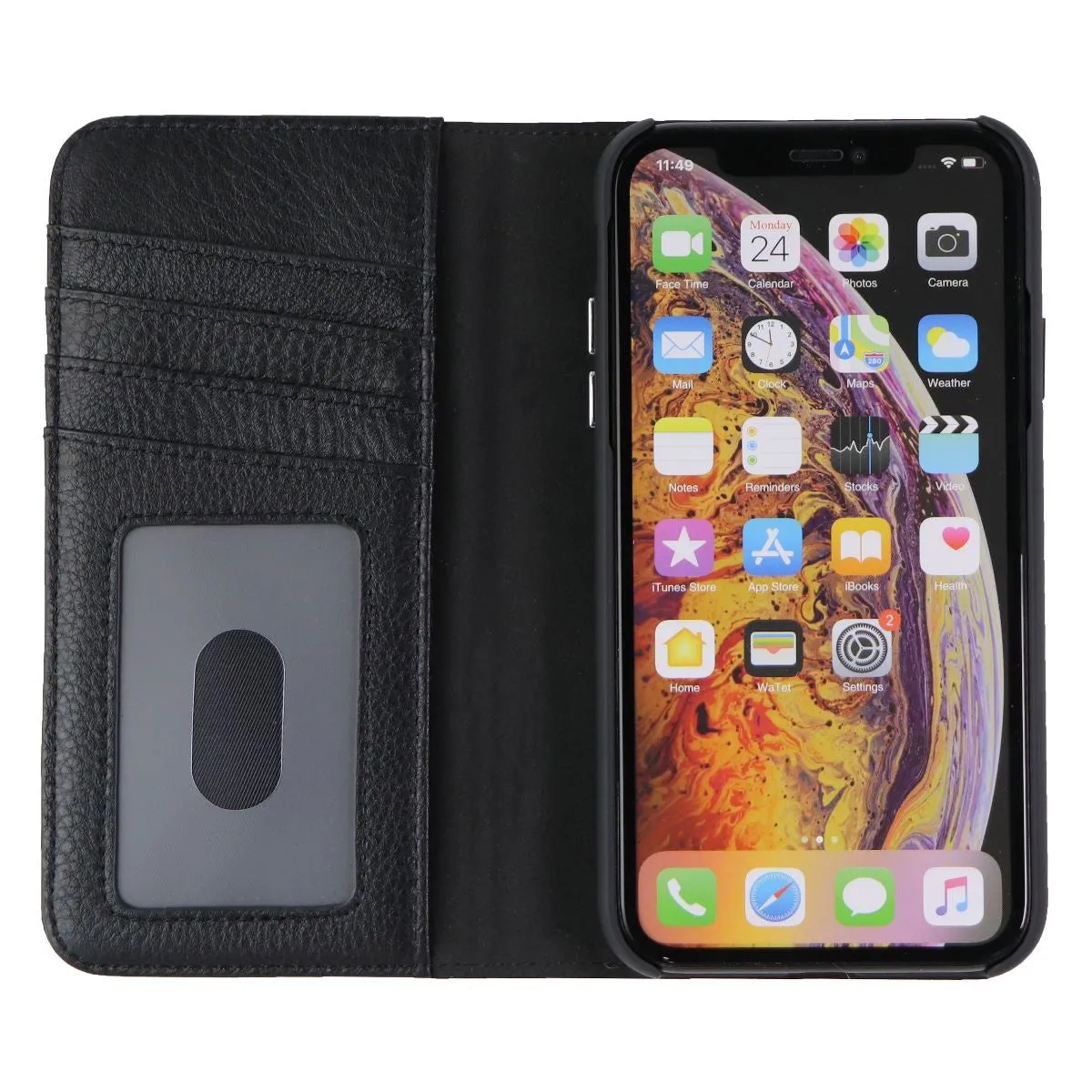 Case-Mate Wallet Folio Series Genuine Leather Case for Apple iPhone XR - Black