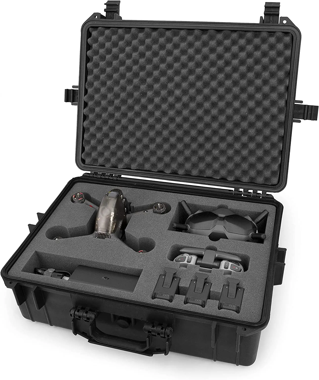 CASEMATIX Hard Carrying Case Compatible with DJI FPV Combo Drone and Accessories – Includes Drone Waterproof Hard Case with Foam Only